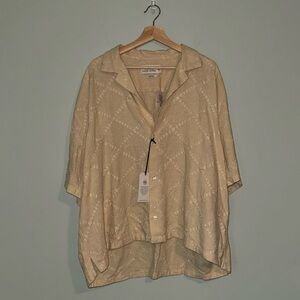 Abercrombie & Fitch Cream Linen-Blend Shirt